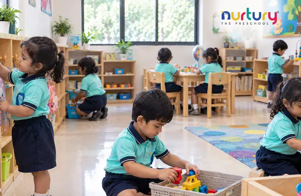 Children Choosing Activities Independently at Play Schools in Gachibowli